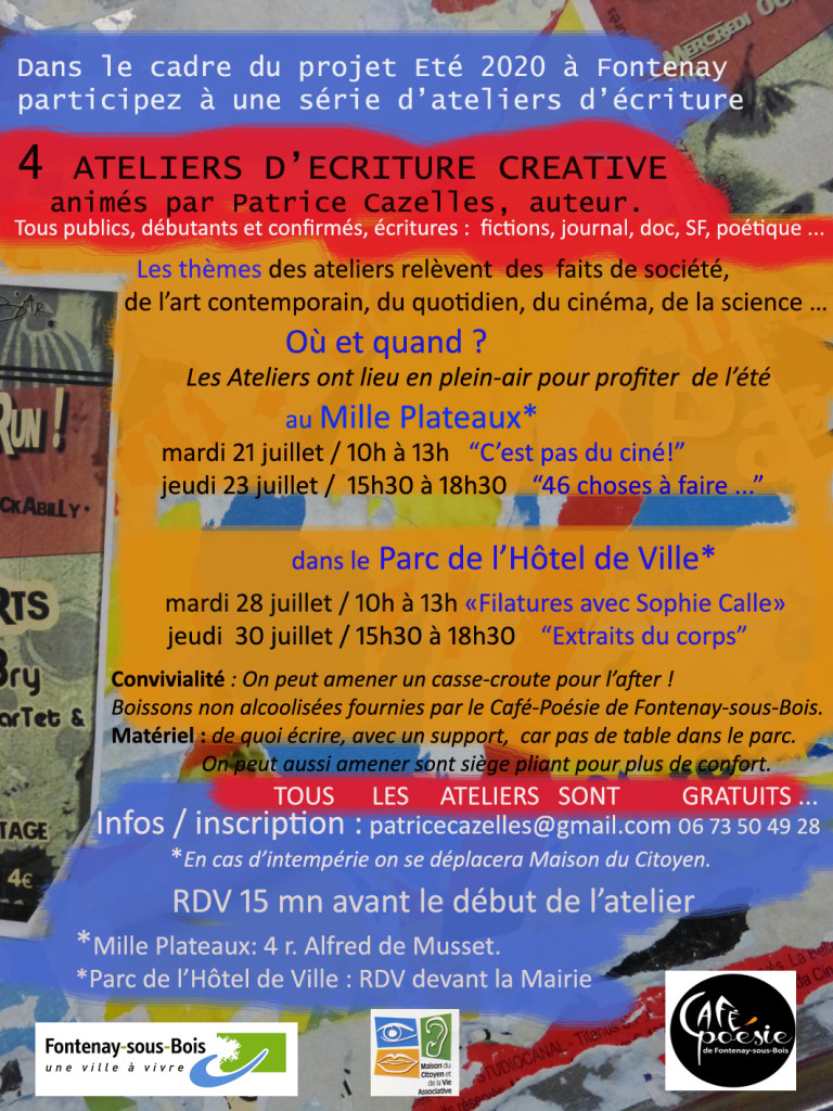 Ateliers d'écriture Flyer