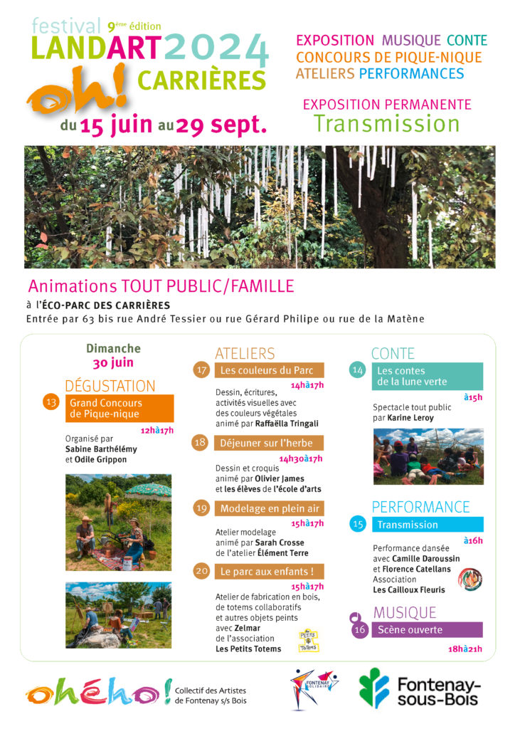 Programme week-end 3 - 30 juin 2024 - LandArt Oh! Carrières 2024